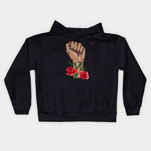 Feminism Fist! Kids Hoodie by sparkling-in-silence